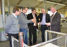 In der Schreinerei: Herbert Kraft, Bernd Lüttel, Jörg Stegemann, Antonius Wolters, Benedikt Ruhmöller
